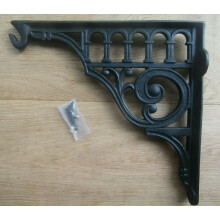 14" Roman Hook Shelf Brackets Black Antique by Ironmongery World