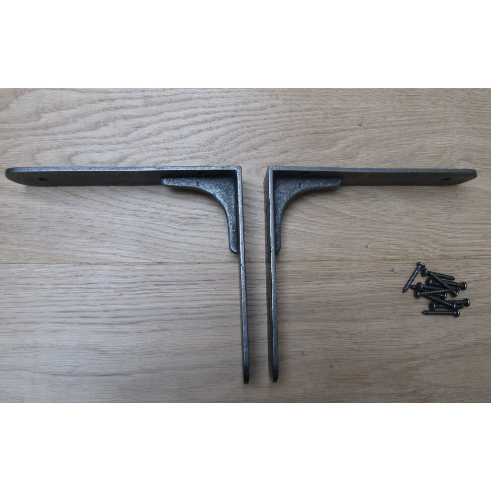 Pair Of Sheffield Shelf Brackets Antique Iron 8" By Ironmongery World 5057067923754