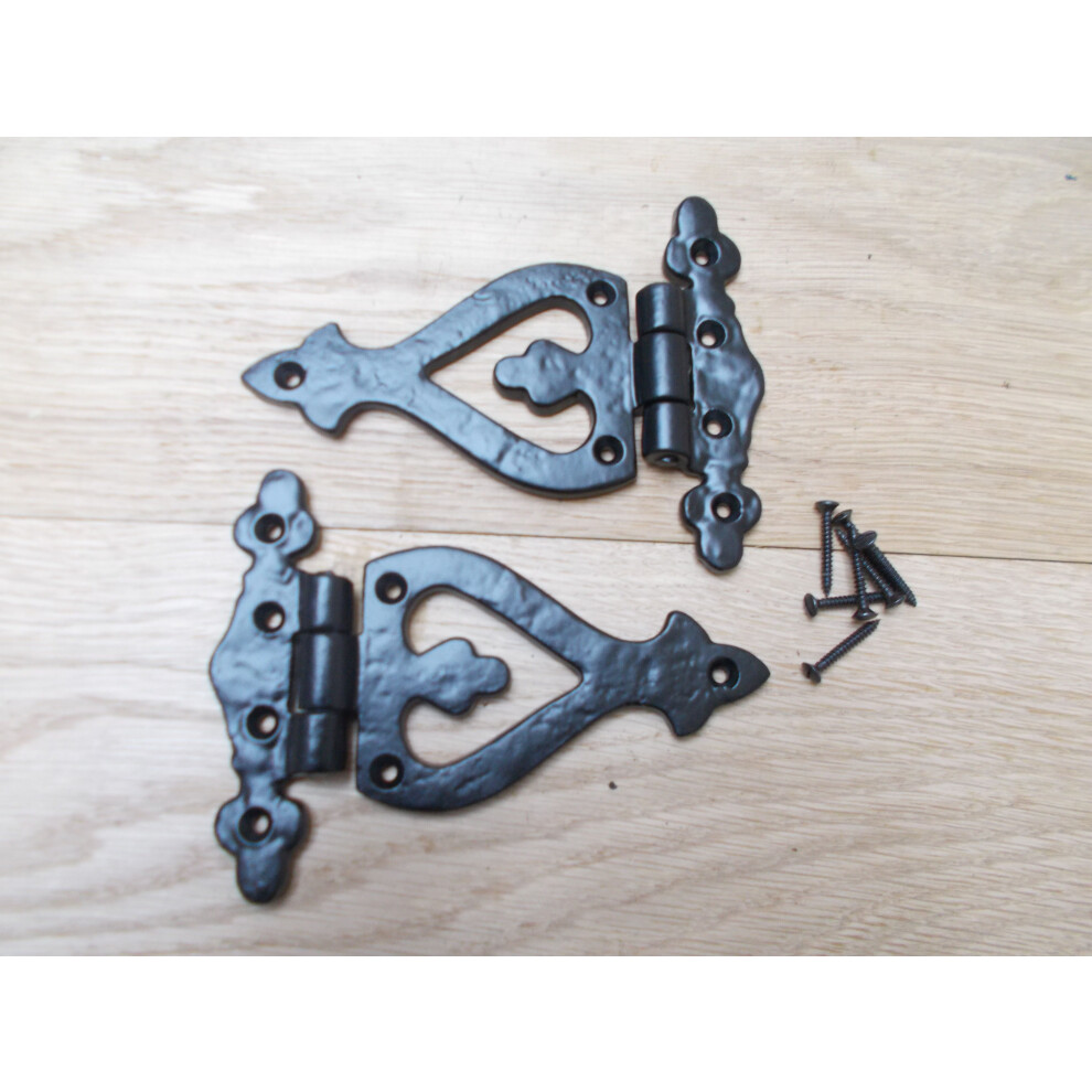 Pair Of Arrow Head Fancy Butt Hinge Black Antique By Ironmongery World 5057067954321