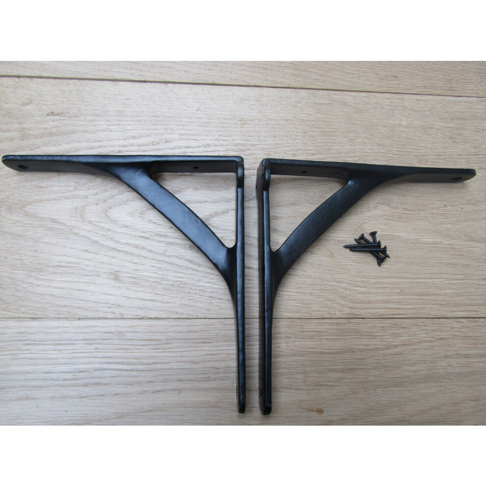 Pair Of Gallows Shelf Brackets Black Antique By Ironmongery World 5057067970079