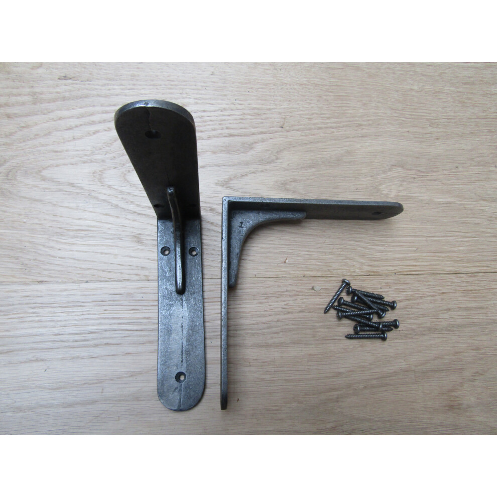Pair Of Sheffield Shelf Brackets Antique Iron 6" By Ironmongery World 5057067923761