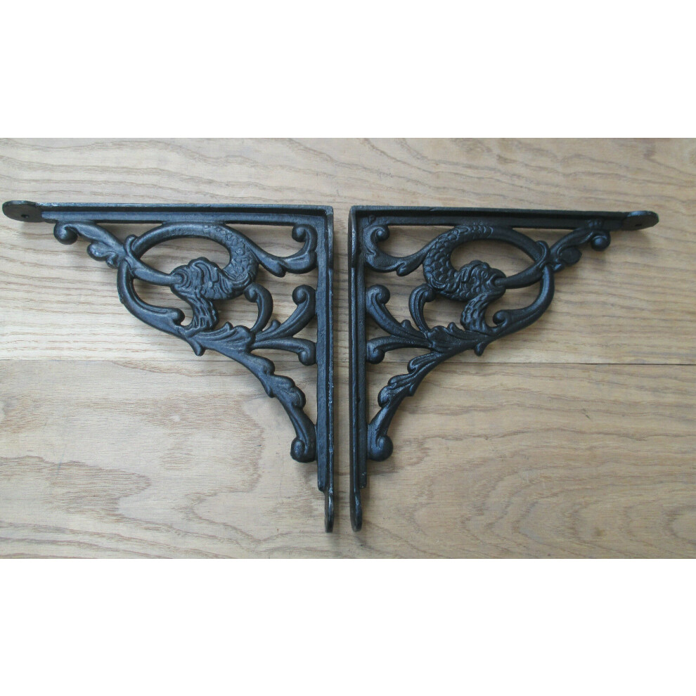 Pair Of Serpent Shelf Brackets Black Antique By Ironmongery World 5057067949501