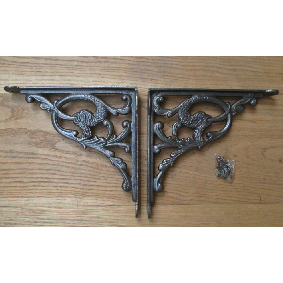 Pair Of Serpent Shelf Brackets Antique Iron By Ironmongery World 5057067949495