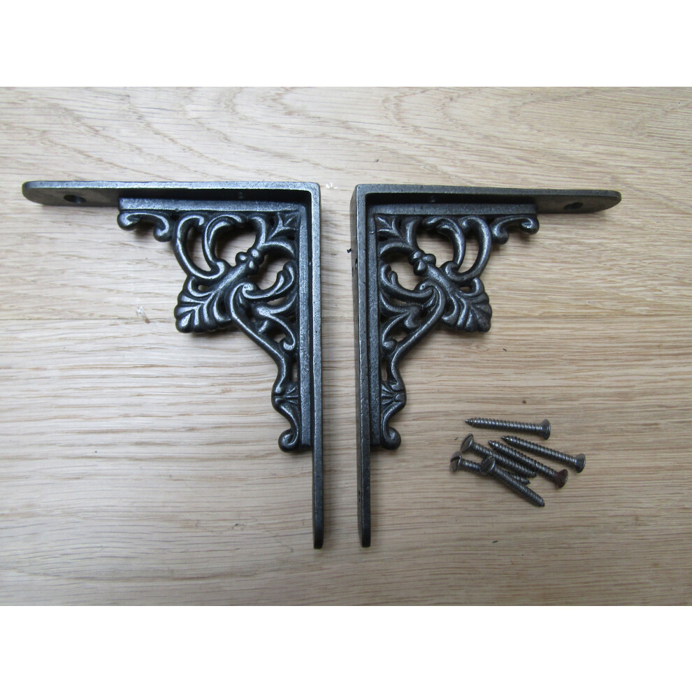 Pair Of Floret Shelf Brackets Antique Iron By Ironmongery World 5057067415372
