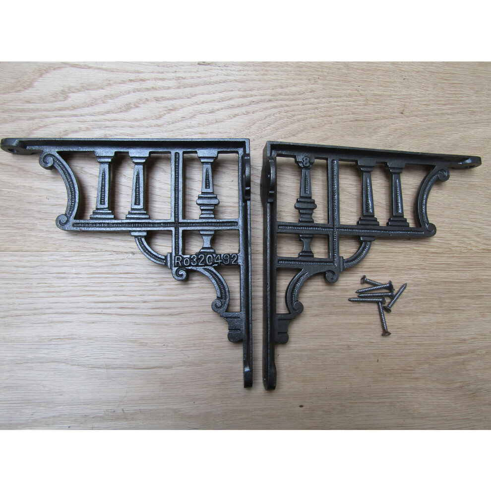 Pair Of Roman Column Shelf Brackets Antique Iron By Ironmongery World 5057067415396