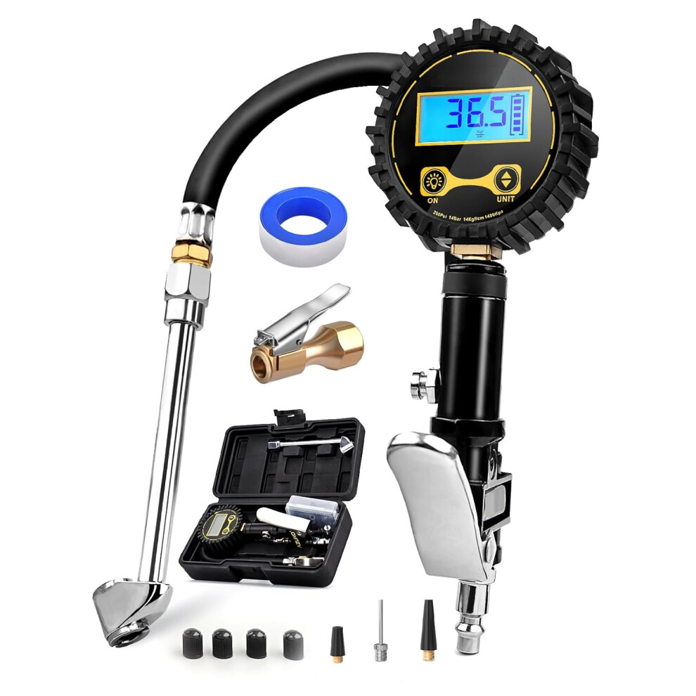 Digital Tire Inflator With Pressure Gauge 763559349456