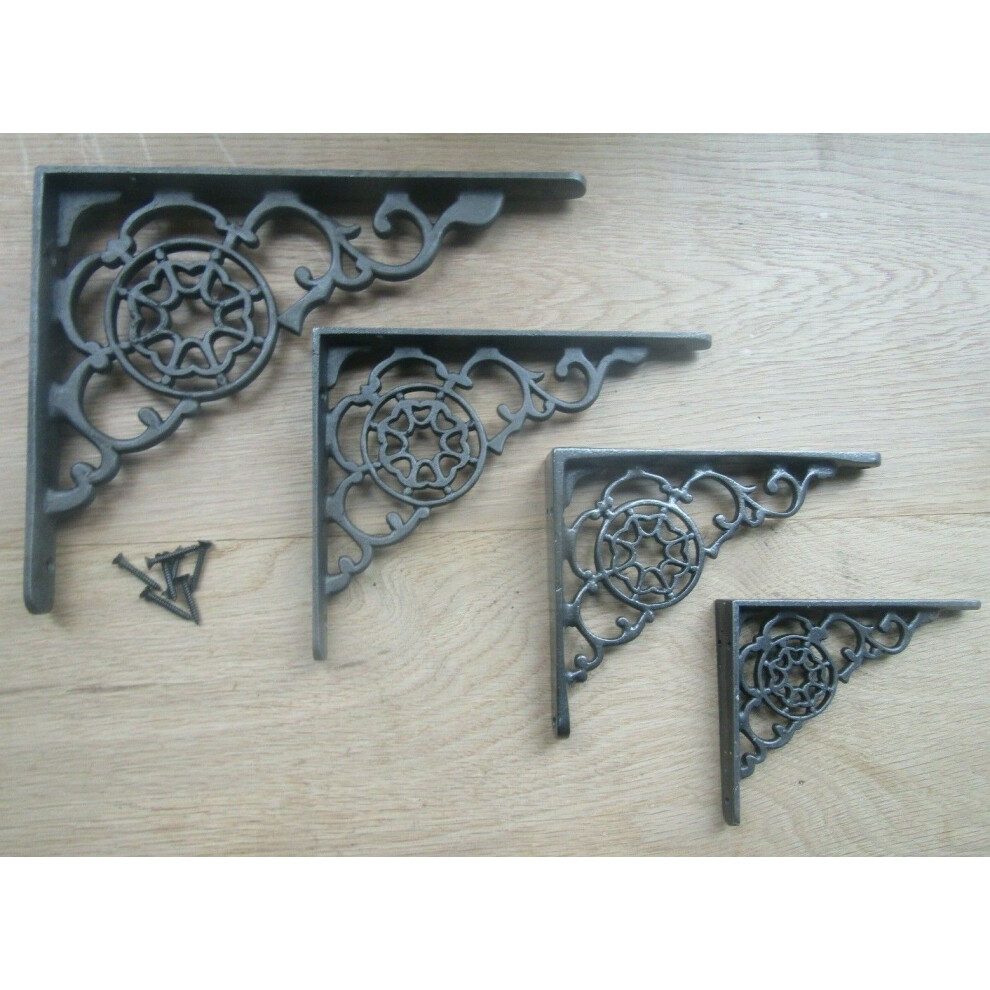 Pair Of 10" Cobweb Shelf Brackets Antique Iron By Ironmongery World 5060412320313