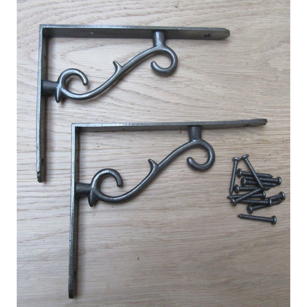 Pair Of Thorn Shelf Brackets Antique Iron By Ironmongery World 5057067961046