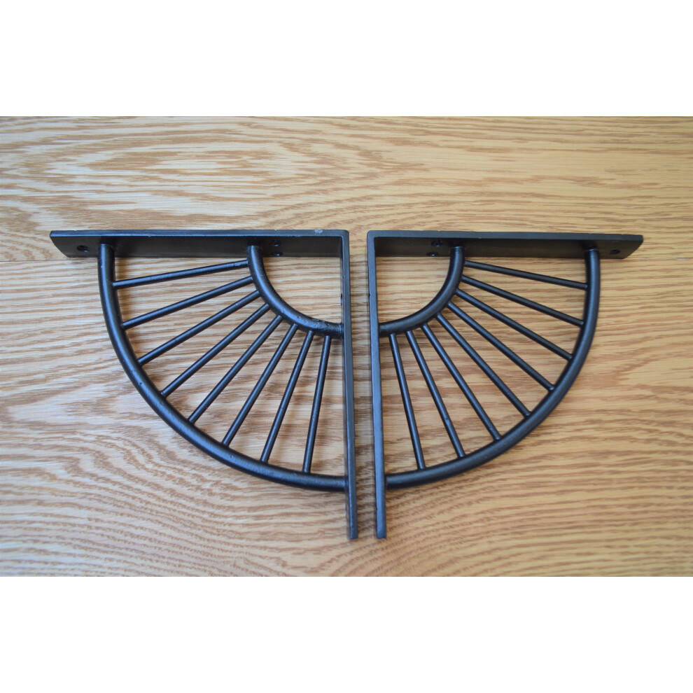 Pair Of Sunrise Shelf Brackets Black Antique By Ironmongery World 5055979724544