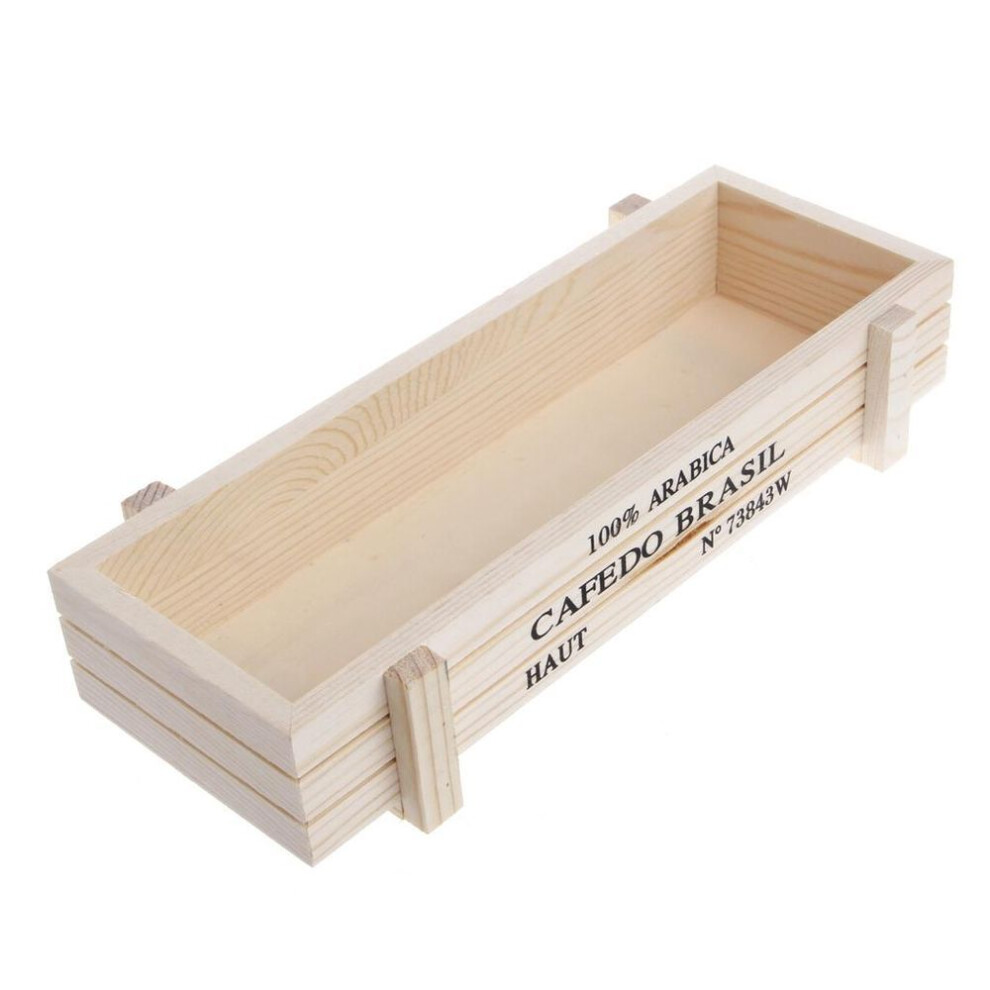 (white) Garden Plant Pot Decorative Vintage Succulent Wood Boxes Crates Rectangle Wood Planters Flower Pot Gardening Decorations