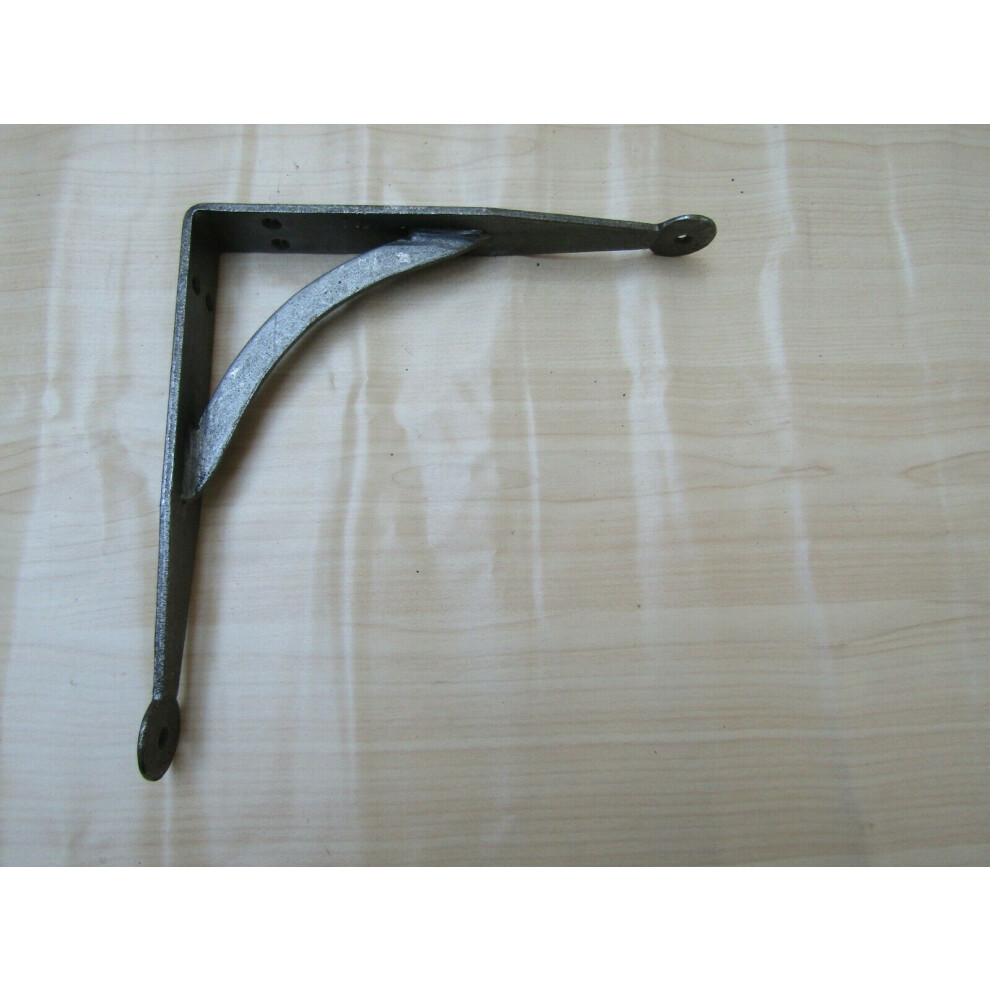 Pair Of Hand Forged Penny End Shelf Brackets 10" By Ironmongery World 5057067950989
