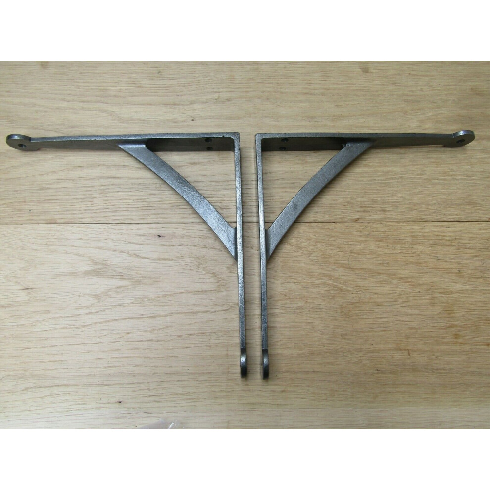 Pair Of Cast Iron Penny End Shelf Brackets 10" By Ironmongery World 5057067955717