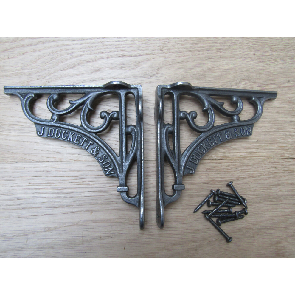J Duckett Shelf Brackets Antique Iron 6"- Pair 5057067947569