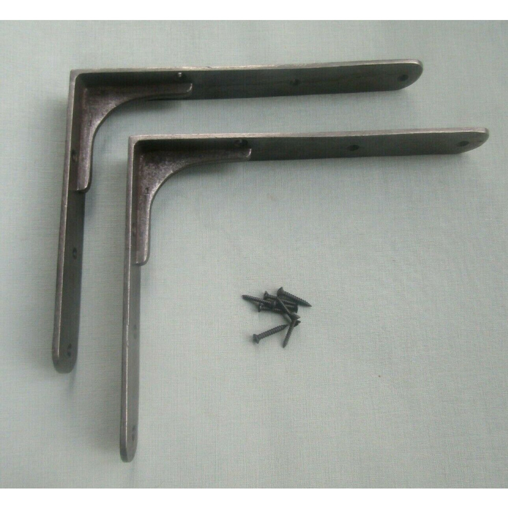 Sheffield Shelf Brackets Antique Iron 10" - Pair 5057067906818