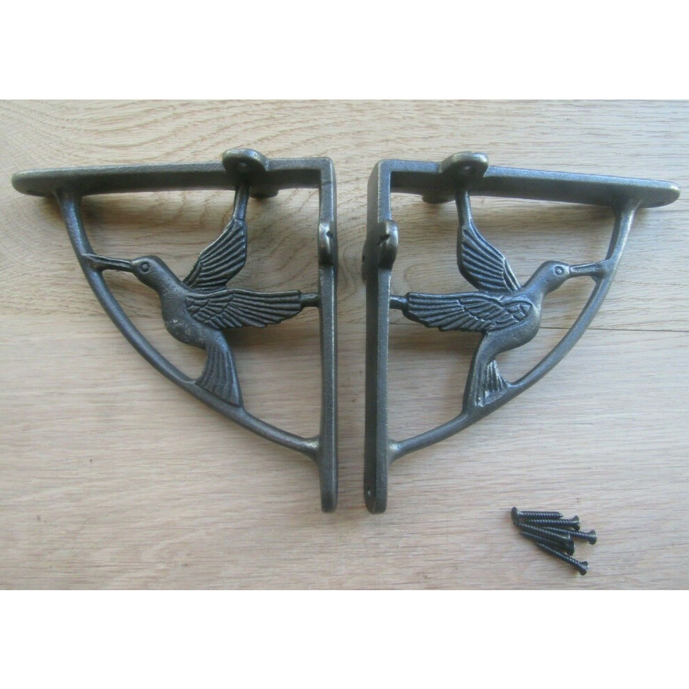 Flying Duck Shelf Brackets Antique Iron 6" - Pair 5057067914226