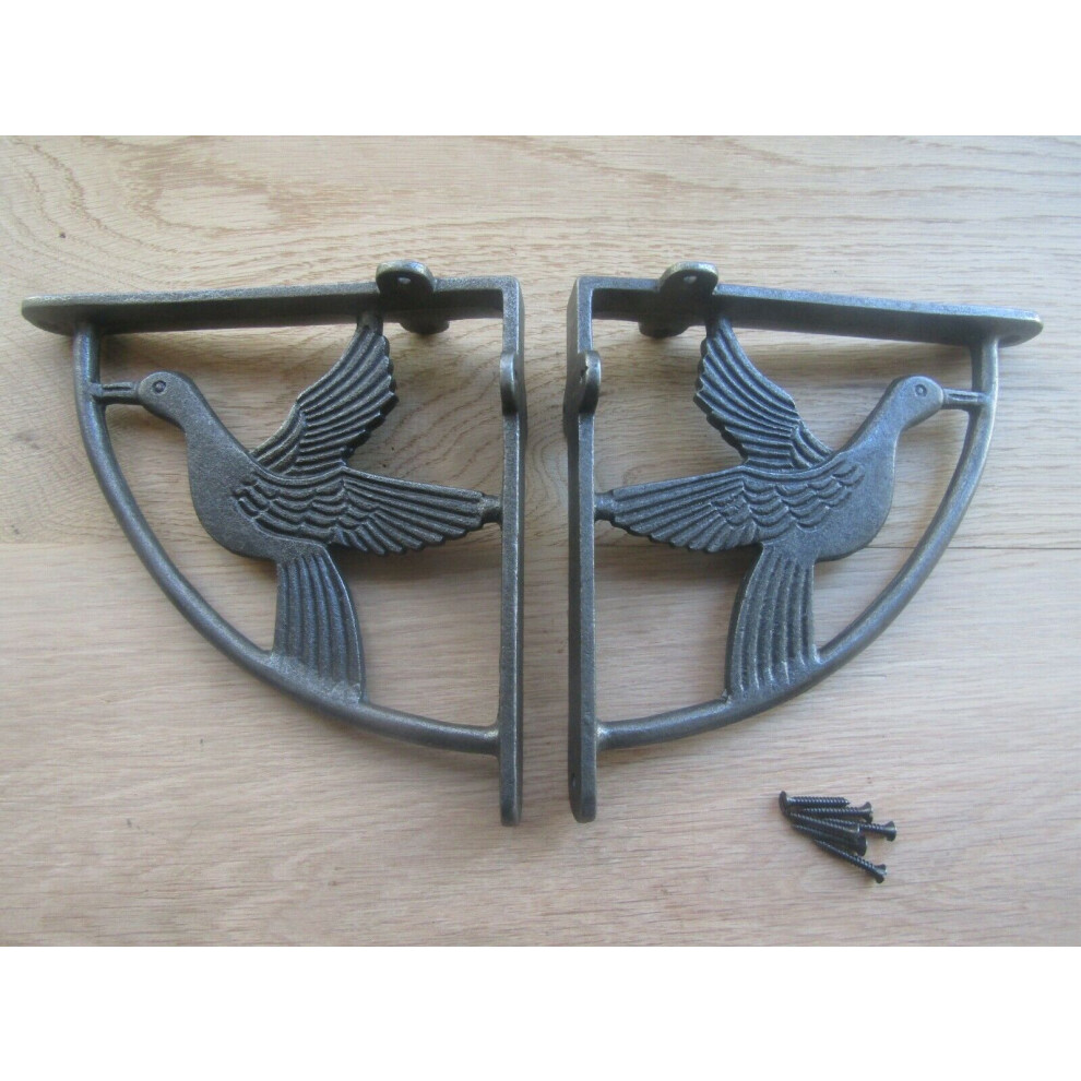 Flying Duck Shelf Brackets Antique Iron 7" - Pair 5057067912819