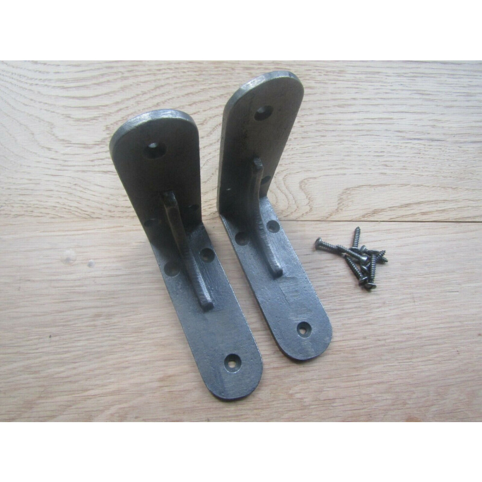 Sheffield Shelf Brackets Antique Iron 4" - Pair 5057067908935