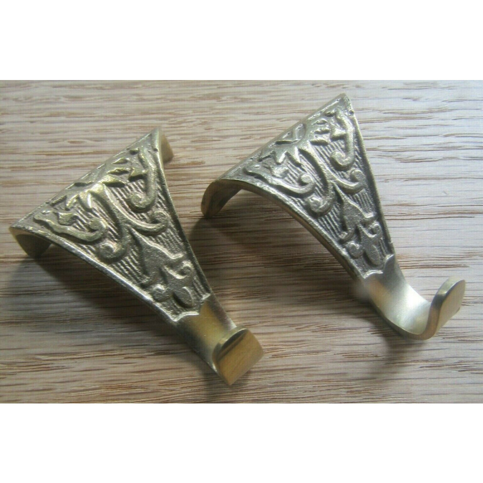 Pair Of Solid Brass Fleur De Lys Picture Hook Polished Brass By Ironmongery World 5055979722250