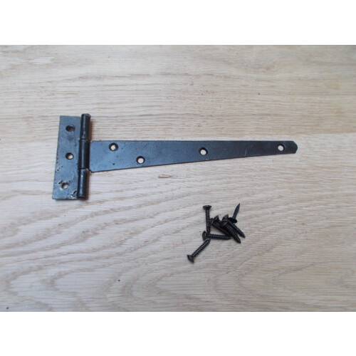8" Pair Of Basic Steel T-Hinge Black Wax by Ironmongery World