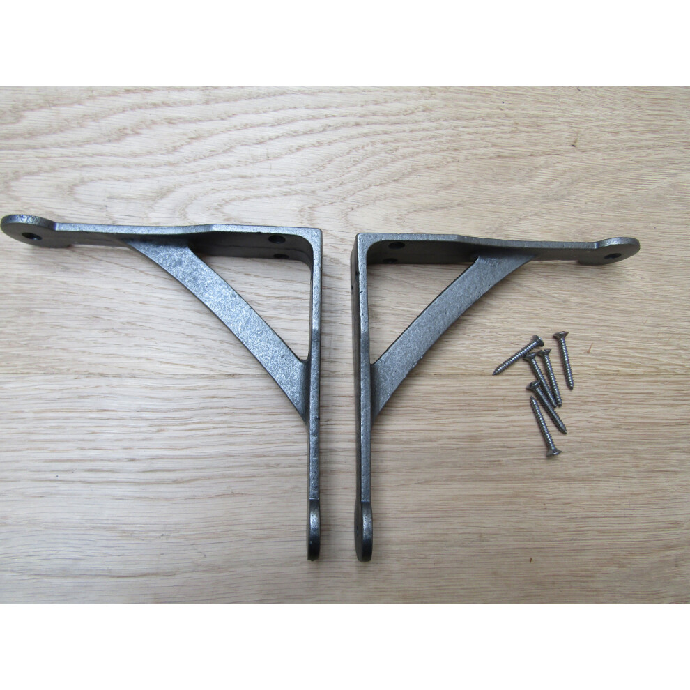 Cast Iron Penny End Shelf Brackets 6"- Pair 5057067902261