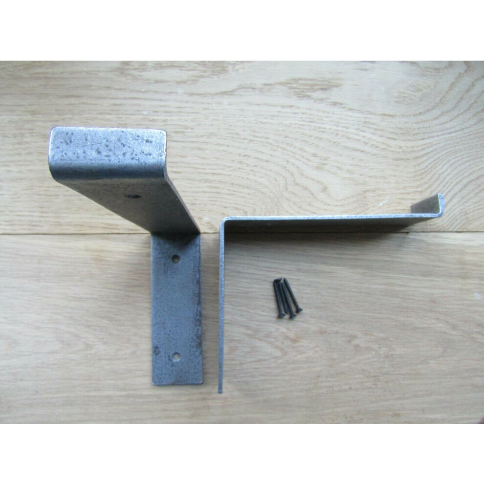 6'' Utility Angled Lipped Shelf Bracket Antique Iron 5056632299942