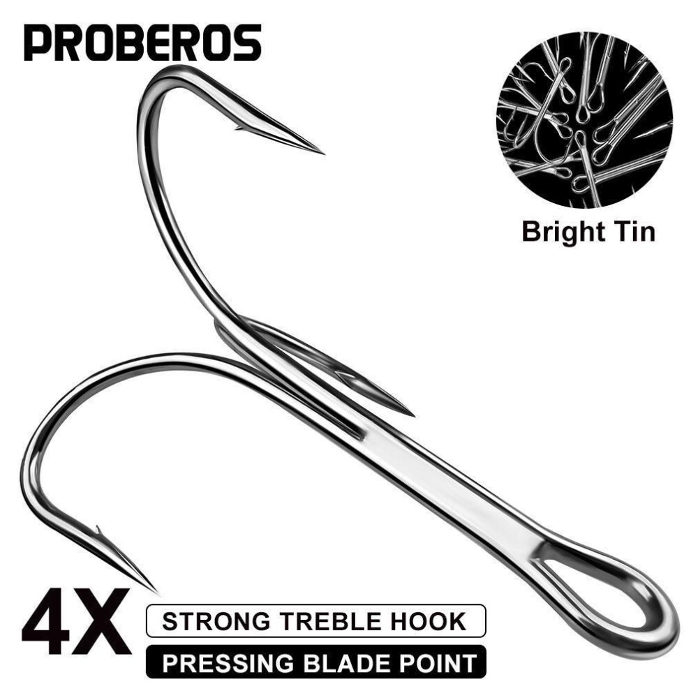 (6/0#(10pcs)) Lure Anchor Hook Large Object Three-claw Spear Hook Butterfly Hook Three-prong Hook Quadruple Strengthened Black Fish Hook 10 Pieces/bag