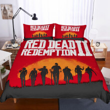 (01, GB-Single140cm×210cm) New European and American 3D bedding home textile four-piece set Red Dead:Redemption