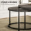 Homcom HOMCOM 2 Pcs Stacking Coffee Table Set Steel Frame, Marble Dark Grey 5