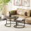 Homcom HOMCOM 2 Pcs Stacking Coffee Table Set Steel Frame, Marble Dark Grey 7