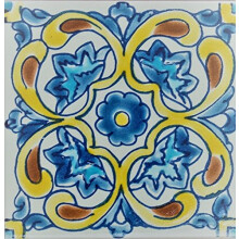 Casablanca Market MT006 Mediterranean Ceramic Marseille Decorative Tile, Blue/Yellow