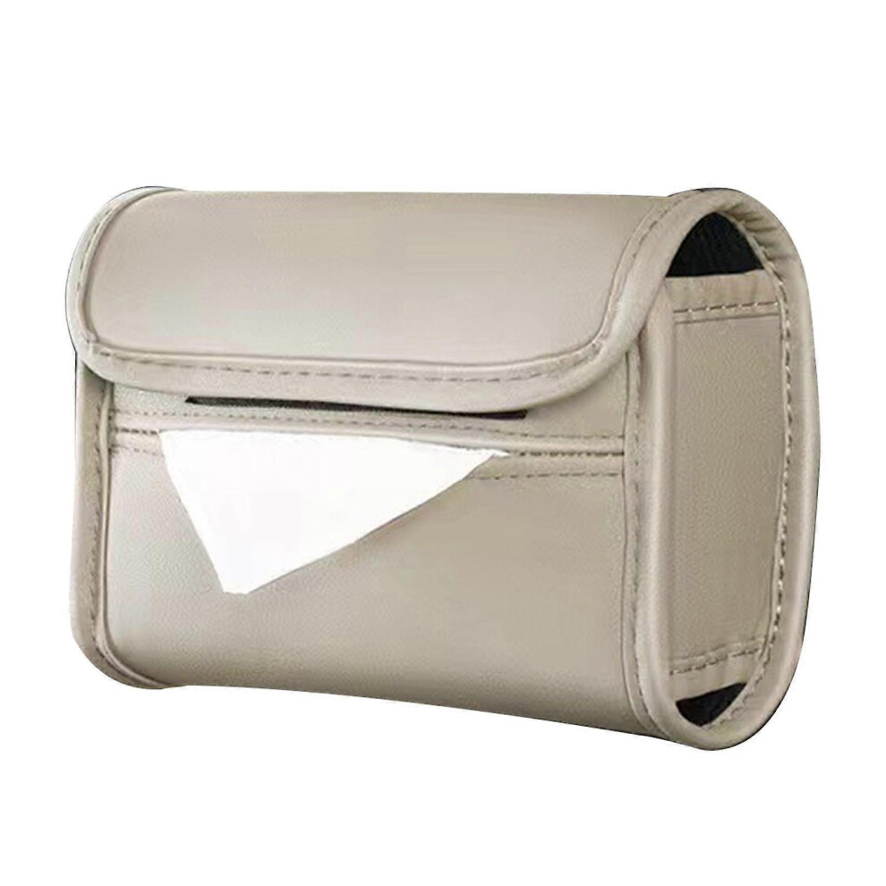 (As Show, One Size) Armrest Tissue Box Holder Wear Resistant Pu Leather Backseat Tissue Case Holder Napkin Organizer Beige 6900142754301