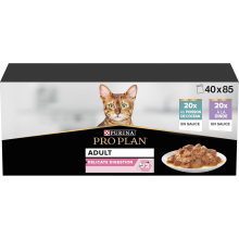 PRO PLAN Delicate Digestion Mixed Variety in Gravy Wet Cat Food 40x85g