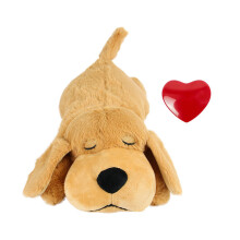 (Brown) Dog Anxiety Companion Sleep Simulation Toy with Heartbeat