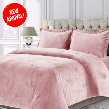 (Pink, Super King Size Bedspread) Velvet Quilted Bedspread Set with Pillow Shams - Faux Fur & Microfiber Bedding (Double, King, Super King) - Hypoallergenic, Machine Washable