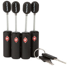 4 Pack TSA -godkendte bagagel?se med n?gler til rejser - Fleksibel ultra Secure Mini Key Painlock & Metal Zinc Alloy Material - Sort