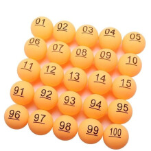 SelfTek 100Pcs Numbered Table Tennis Balls Beer Ping Pong Balls 40mm Raffle Balls Lottery Balls Printed with Numbers for Party Games (No. 1-100)