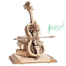 ROKR Magic Cello puzzle Model kits For Adults to Build,3D Wooden Puzzle,Home Desk Decoration Gift For Teens and Adults(AMK63)