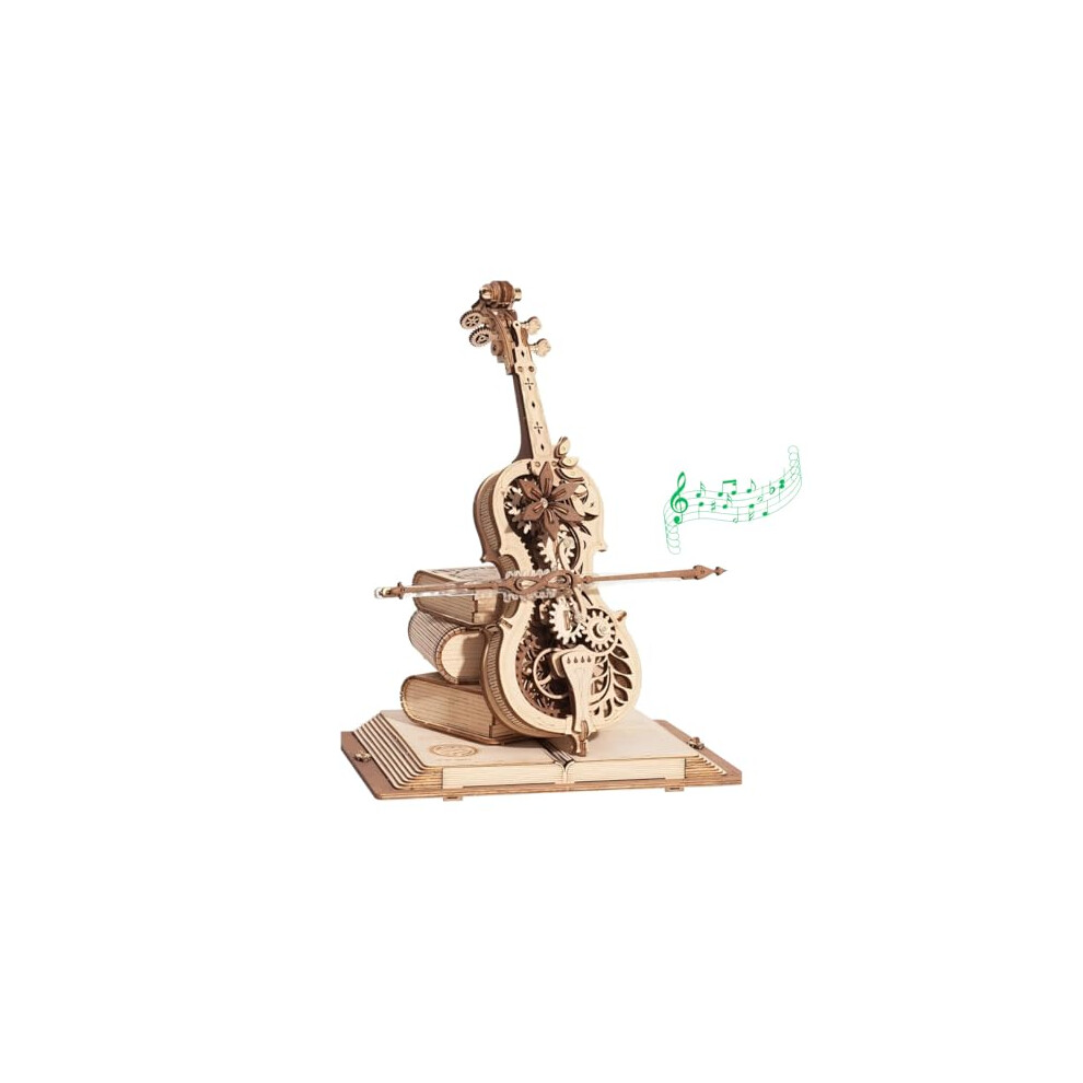ROKR Magic Cello puzzle Model kits For Adults to Build,3D Wooden Puzzle,Home Desk Decoration Gift For Teens and Adults(AMK63)-image-OPC-PGNRJCP-NEW