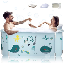 140cm Extra Large Portable Foldable Bathtub with Metal Frame for Adult