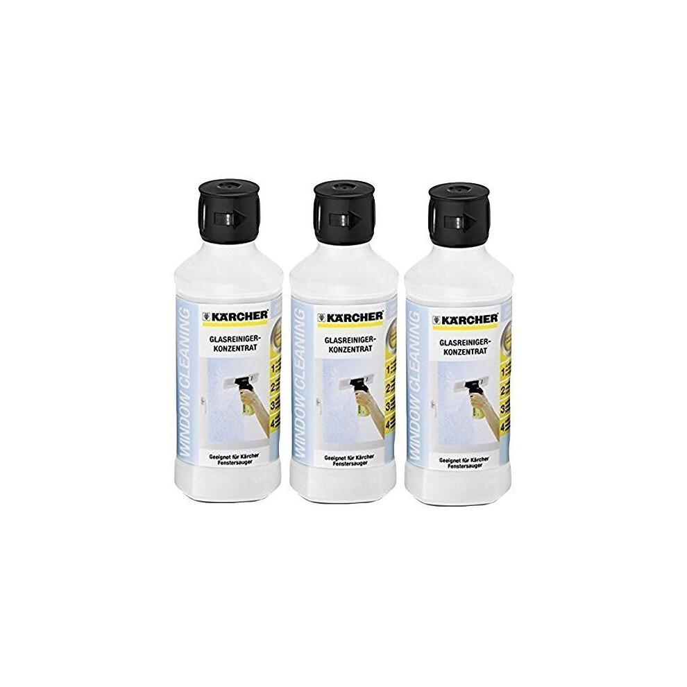 Karcher Window Vac Glass Cleaning Surface Shine Concentrate Solution (Pack of 3), 1