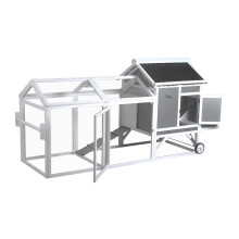 Actiaspet - Large Wooden Chicken Coop with Nesting Box and Wheels