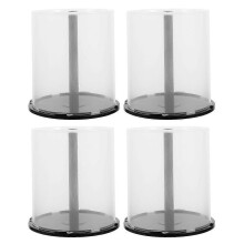 (As show, One size) 4 Pcs Large Capacity CD/DVD Storage Bucket Empty DVD Clear Storage Box Plastic CD Holder Organizer for Home Store Dorm Office