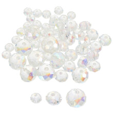 (As show, One size) 60Pcs Glass Beads Crafts Crystal Beads Jewelry Beads for DIY Necklace Bracelet Earring