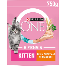 Purina ONE Kitten Dry Cat Food Rich in Chicken 750g, Pack of 4