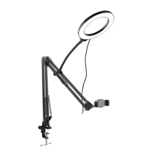 Overhead Tripod for Phone with Ring Light Desktop Cellphone
