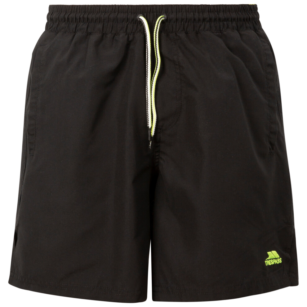 (L, Black) Trespass Mens Swim Shorts Pocket Quick Dry Granvin