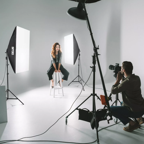 2 X 135W Softbox Lighting Kit Video Photo Soft Box Continuous Light Stand Studio