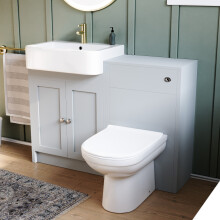 Nes Home Matte Grey 1100mm Traditional Vanity Basin WC Unit & BTW Toilet Unit