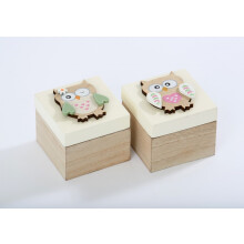 (Eyes Open) Mini Owl Wooden Trinket Box in 2 Designs