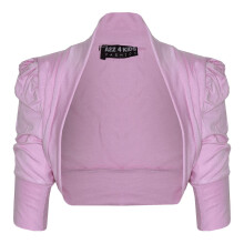 (5-6 Years, Baby Pink) New Kids Girls Ruched Sleeve Stylish Shrug Bolero Cropped Cardigan 2-13 Years